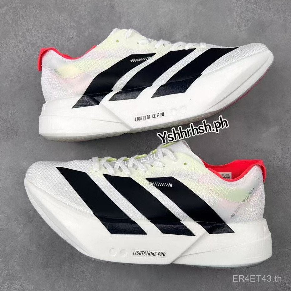 SAA7 2025 AdiZero Adios Pro 4รองเท้าวิ่งส้นเตี้ยใส่สบายอเนกประสงค์ (ชายและหญิง) สีขาว