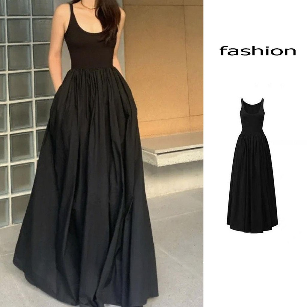 Cuties ฤดูร้อนรูปแบบใหม่ สไตล์ฝรั่งเศส แขนกุดระดับไฮเอนด์ กระโปรงยาว สําหรับงานปาร์ตี้ฤดูร้อนและชายหาด  D2676