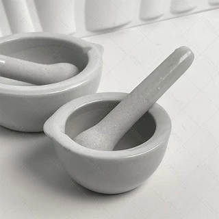 โกร่งบดยา เซรามิก Ceramic ครกบด พร้อมสาก ลูกบด ที่บดยา Mortar With Pestle