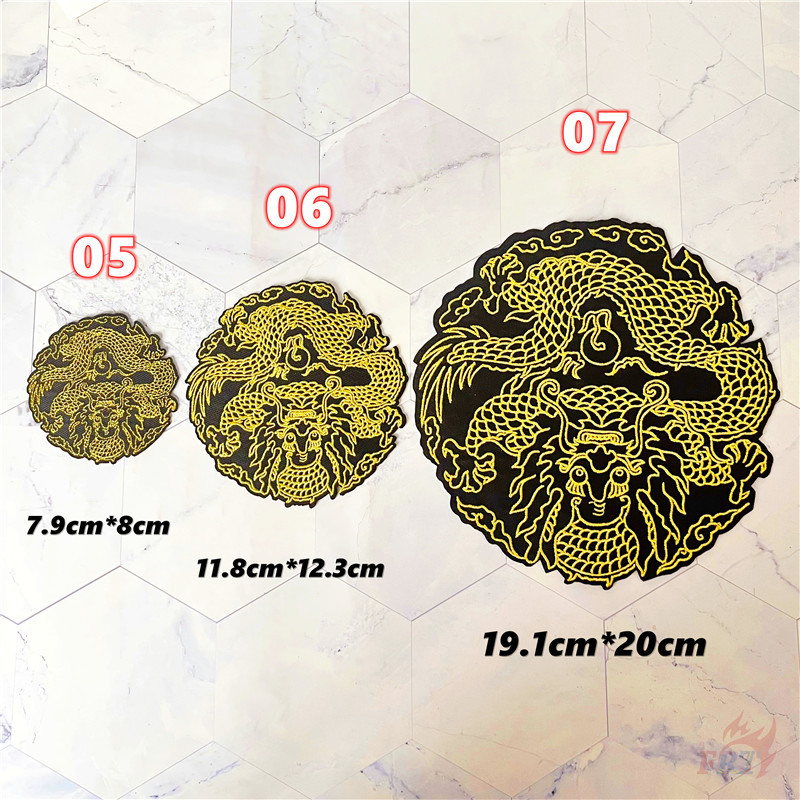 ♥ แพทช์เหล็กบนมังกรทองใหญ่ ♥ 1 ชิ้น DIY เย็บบนเหล็กบนป้ายแพทช์ - รูปที่ 2