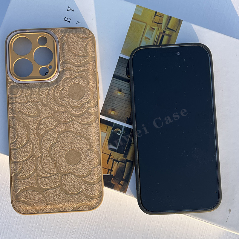 Metalic กรอบกล้อง Camellia เคสหนัง PU สําหรับ iPhone 17 17Pro 17Promax 16Promax 16 15 14 13 11 - รูปที่ 6
