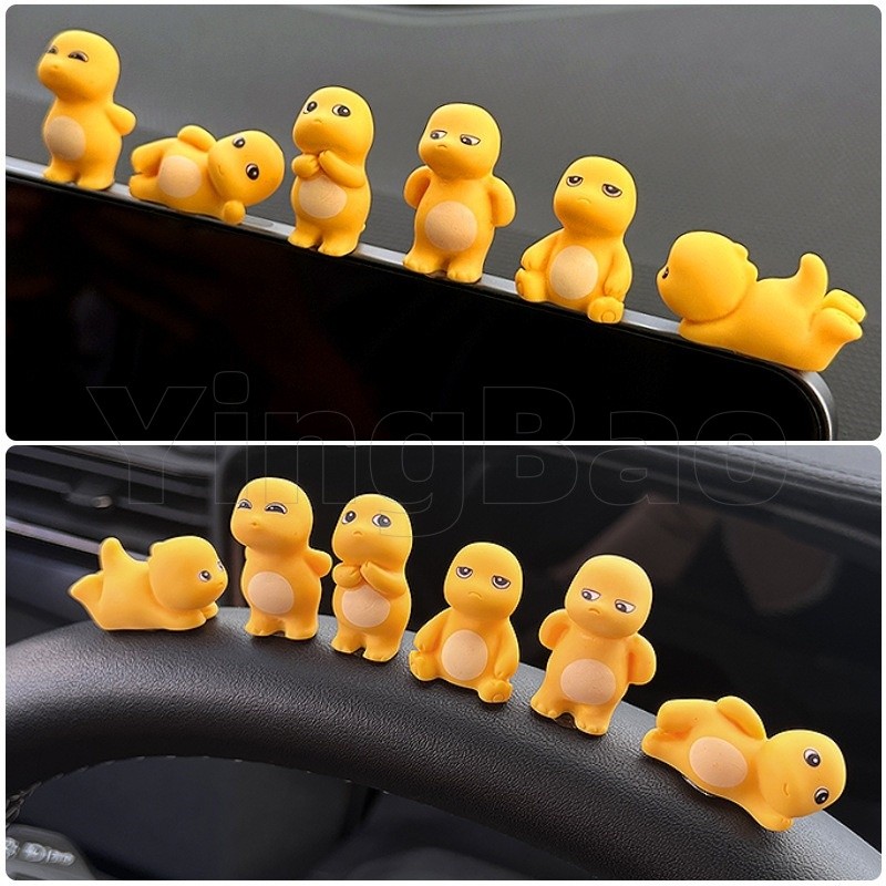 6ชิ้นสีเหลืองทารกมังกรเครื่องประดับ-ตลก,สร้างสรรค์,ที่แตกต่างกัน-น่ารักการ์ตูนเรซิ่นตุ๊กตาตกแต่ง-รถอุปกรณ์ตกแต่งภายใน-โฮมออฟฟิศสก์ท็อปตกแ