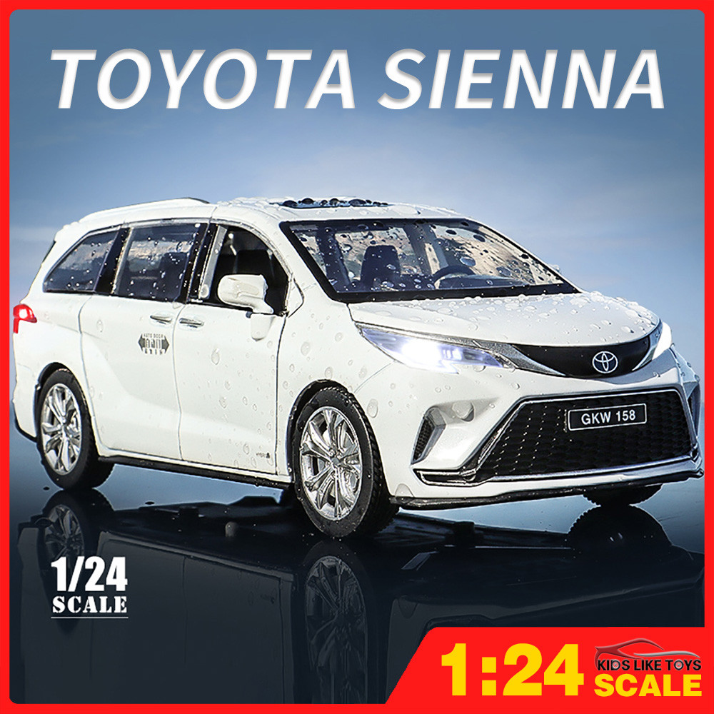 Klt 1:24 Toyota Sienna MPV Diecast รุ่นรถโลหะผสมรถของเล่นคอลเลกชันของขวัญสําหรับเด็กเด็กผู้หญิง