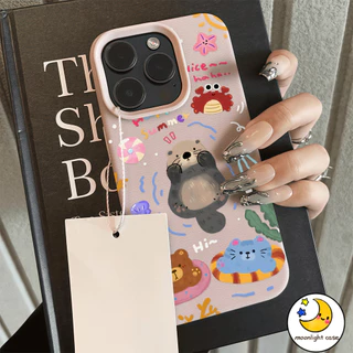 🎗 GOOD 🎗 เคสคู่ เคสเหมือนเปลือกลิ้นจี่ สัตว์เล็ก ตัวการ์ตูน น่ารัก สําหรับ IPhone 16 15 14 13 7 8plus Pro Promax XR XS