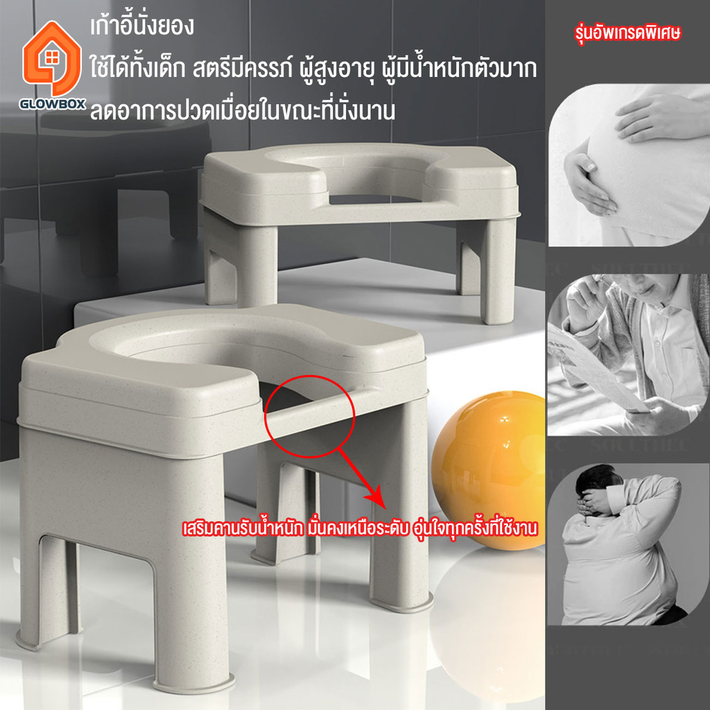 รุ่นอัปเกรด  โถส้วมเด็กนั่งยอง เก้าอี้ชักโครก สําหรับผู้สูงอายุ และผู้หญิงตั้งครรภ์ ส้วมเคลื่อนที่โครงนั่ง สตูลสตูล