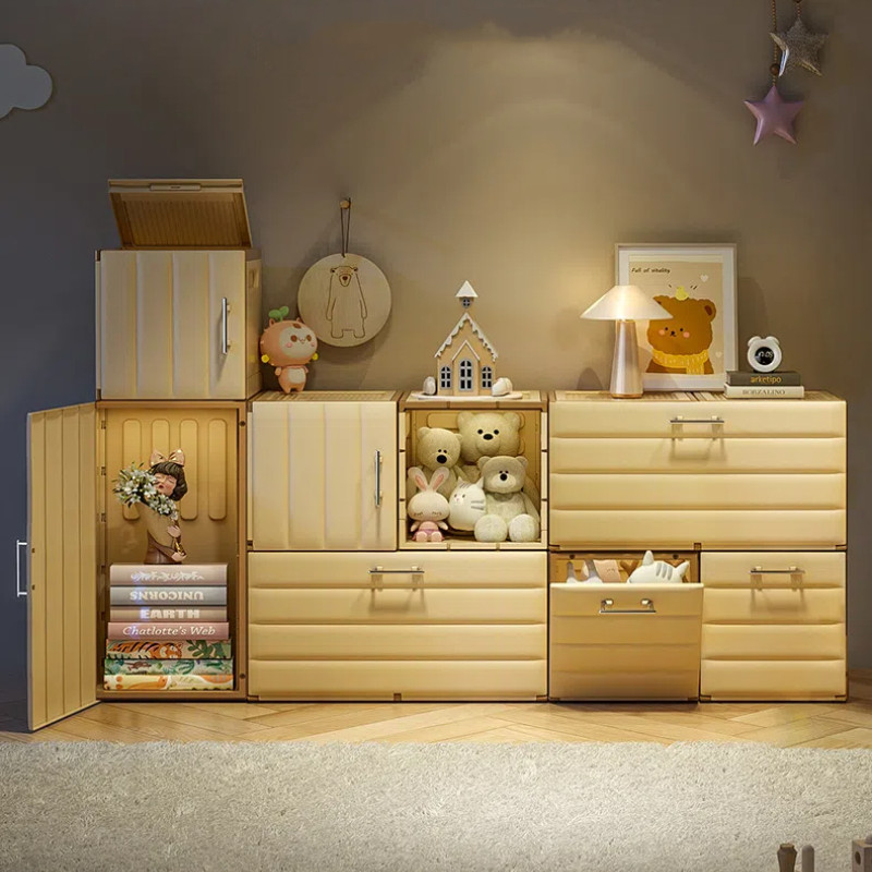 JIVARA กล่องเก็บของ กล่องเก็บของเก็บเสื้อผ้า กล่องเก็บของ พับได้ขน สามารถต่อกันได้อย่างอิสระ มีซ้อนไ