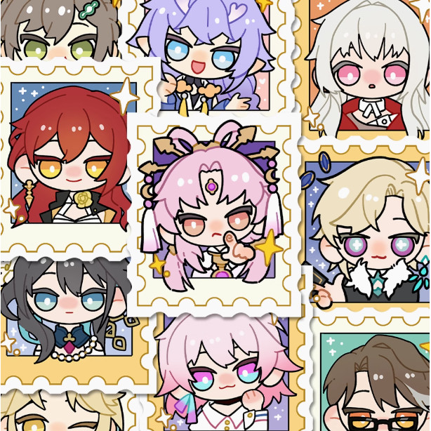 สติ๊กเกอร์ HSR Honkai Star Rail แสตมป์ชบา 50 ชิ้น