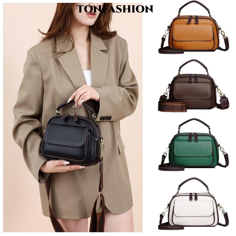 TONFASHION กระเป๋าถือ Messenger, PU หนังความจุขนาดใหญ่กระเป๋าสะพายผู้หญิง,อเนกประสงค์หรูหรา Retro Cr
