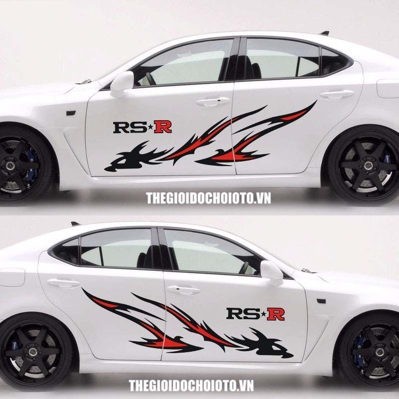 RS*R 40x1m7 ชุดสติ๊กเกอร์ข้างสําหรับรถยนต์ รถยนต์ รถกระบะ...สล สติ๊กเกอร์ 1 ชุด ทั้งสองด้าน !