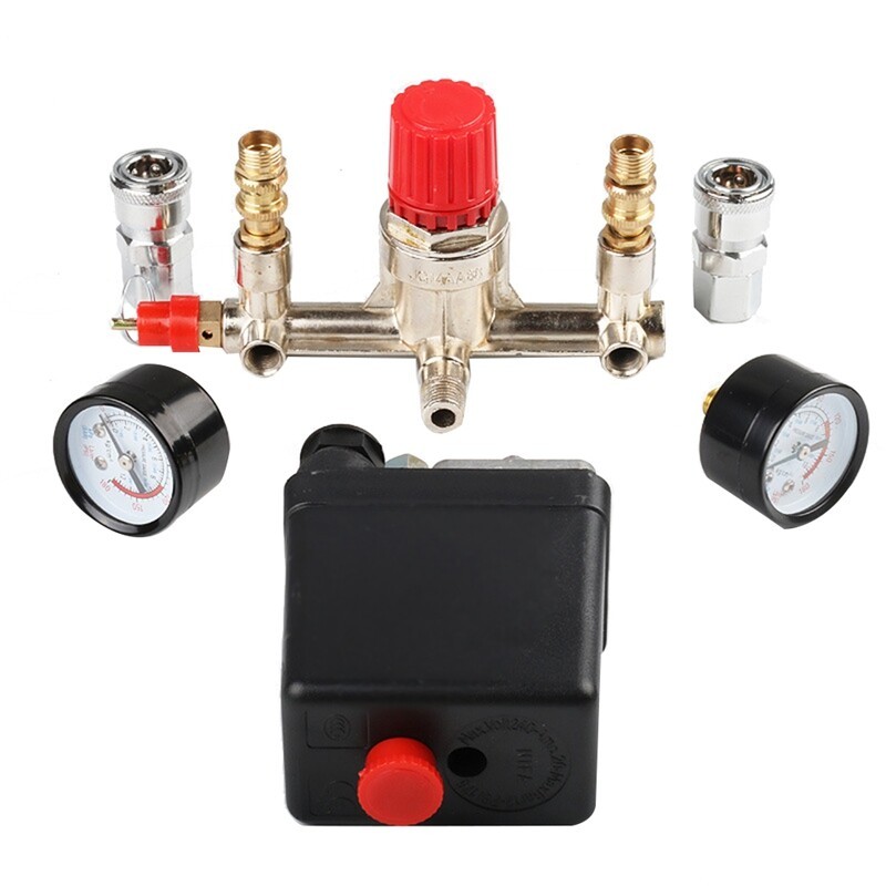 สวิตช์ออโต้ปั๊มลม เพรชเชอร์สวิตช์ เพรชเชอร์สวิทช์ปั๊มลม ออโต้ปั้มลม 90PSI -120PSI คอมเพรสเซอร์สวิตช์ควบคุมแรงดันวาวล์หลากชนิดเกจวัดควบคุม - รูปที่ 7