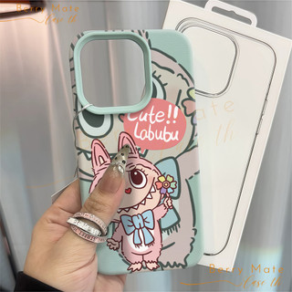 ส่งจากไทย เคสมือถือ โบว์น่ารักLabbชมพู เคสลายลิ้นจี่For IPhone11 12 13 14 15 16 Pro PROMAX 7/8PLUS X/XR/XS กันกระแทก
