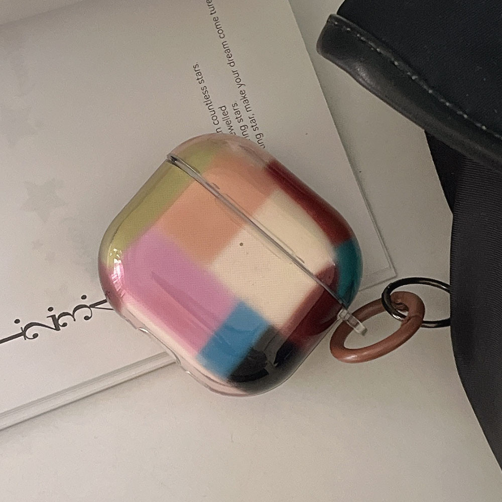 สีฟ้าสีชมพู Splicing สีตารางสําหรับ Airpods Pro3 2025 Pro รูปที่ 3