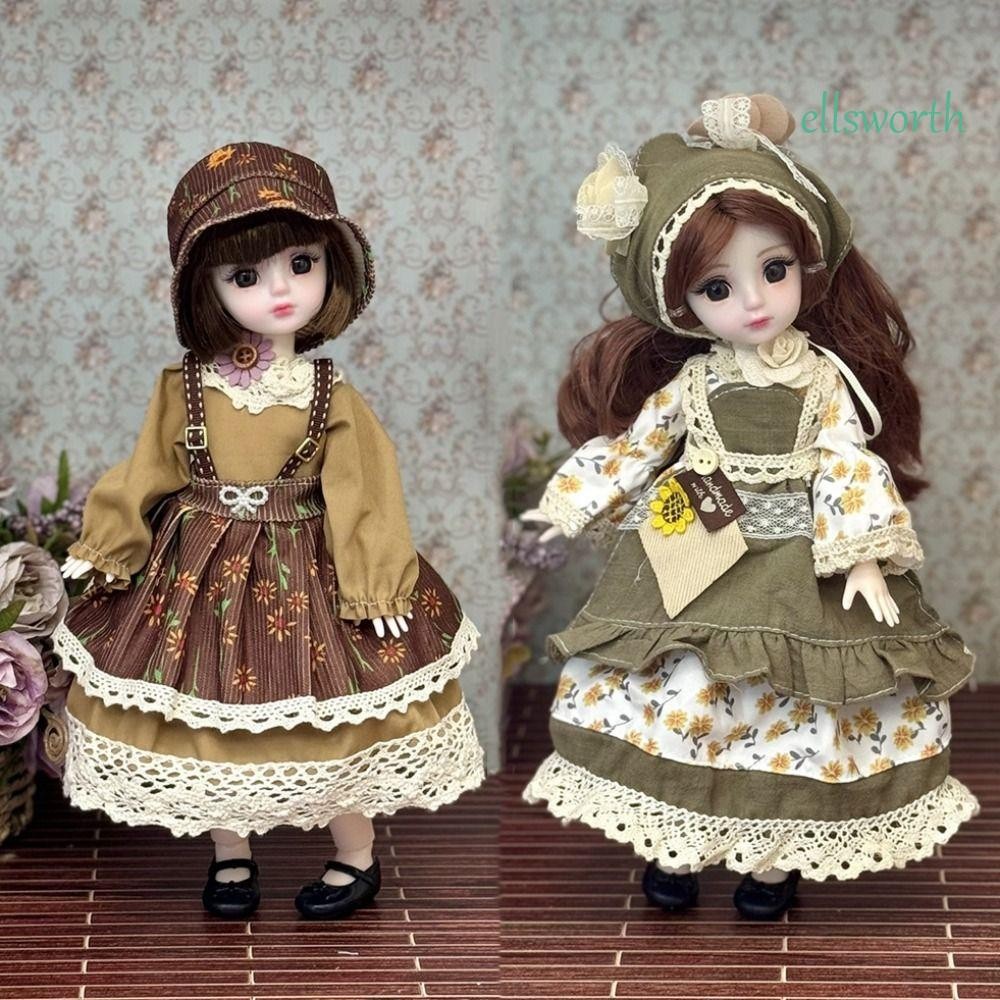 ELLSWORTH ของขวัญวันเกิดของเล่นสาว 30 ซม. เสื้อผ้าตุ๊กตา 1/6 แต่งตัวตุ๊กตา DIY เสื้อผ้าแฟชั่น อุปกรณ์เสริมตุ๊กตาน่ารัก