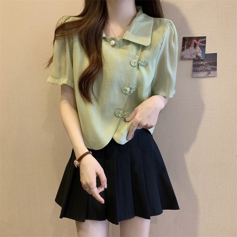 ส่งไวจากไทย Summer M-4XL เวอร์ชั่นเกาหลีเสื้อชีฟองบางขนาดใหญ่เสื้อยืดผู้หญิงฤดูร้อนหลวมแขนสั้นด้านบน