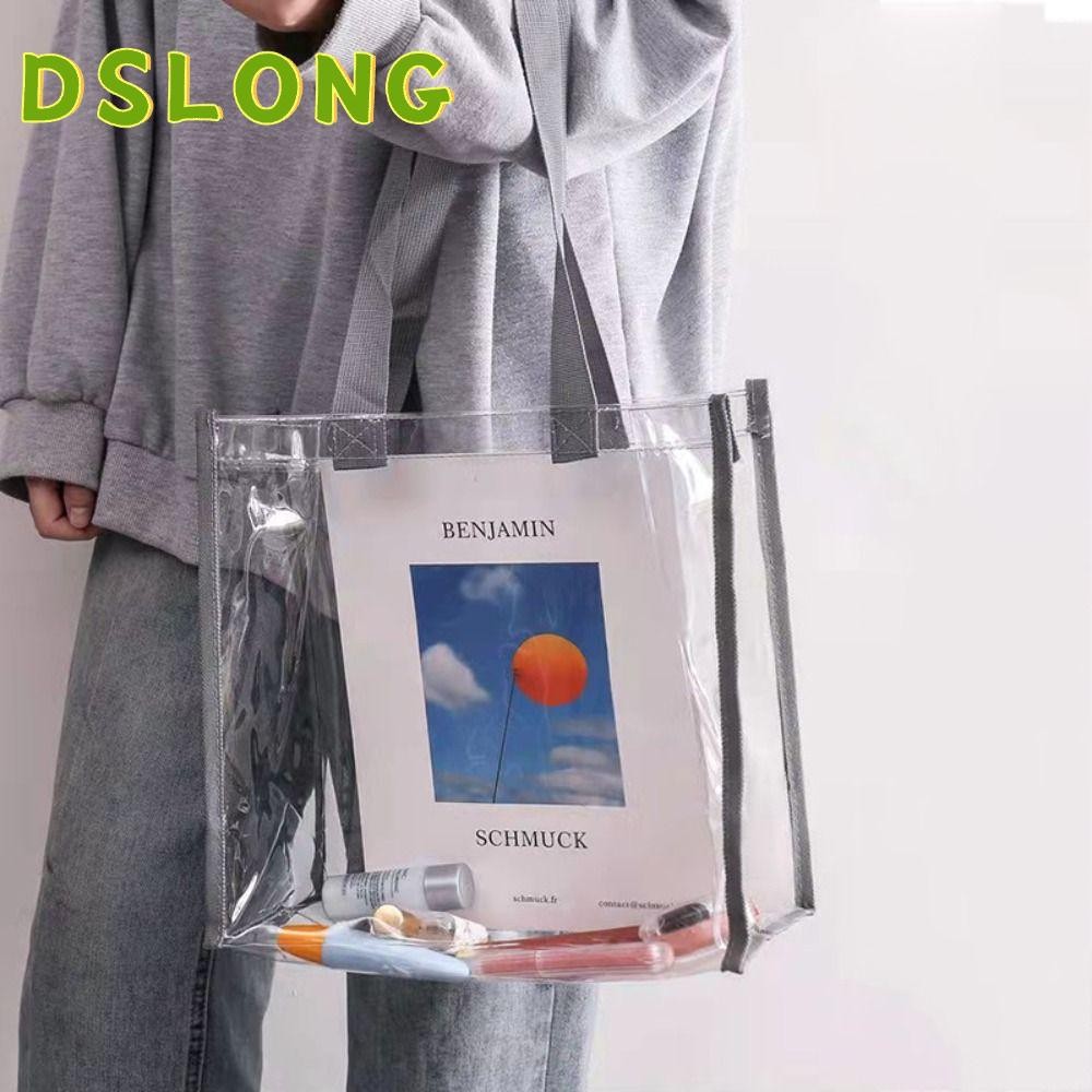 DSLONG Shopping Bag Tote Bag กระเป๋าสะพายข้างผู้หญิงแบบใส