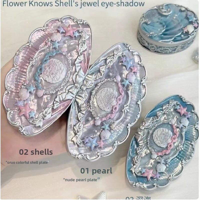Flower Knows Flower Knows Shell Pearls หกอายแชโดว์สีสันสดใส