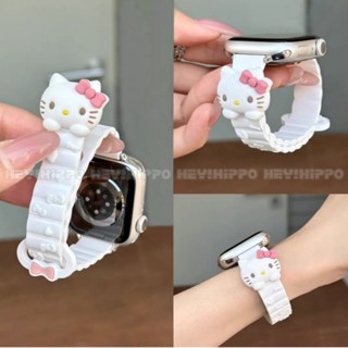 สายแมวการ์ตูนน่ารักเหมาะสําหรับนาฬิกาซีรีส์ 10/9/8/7/6/5/SE/…