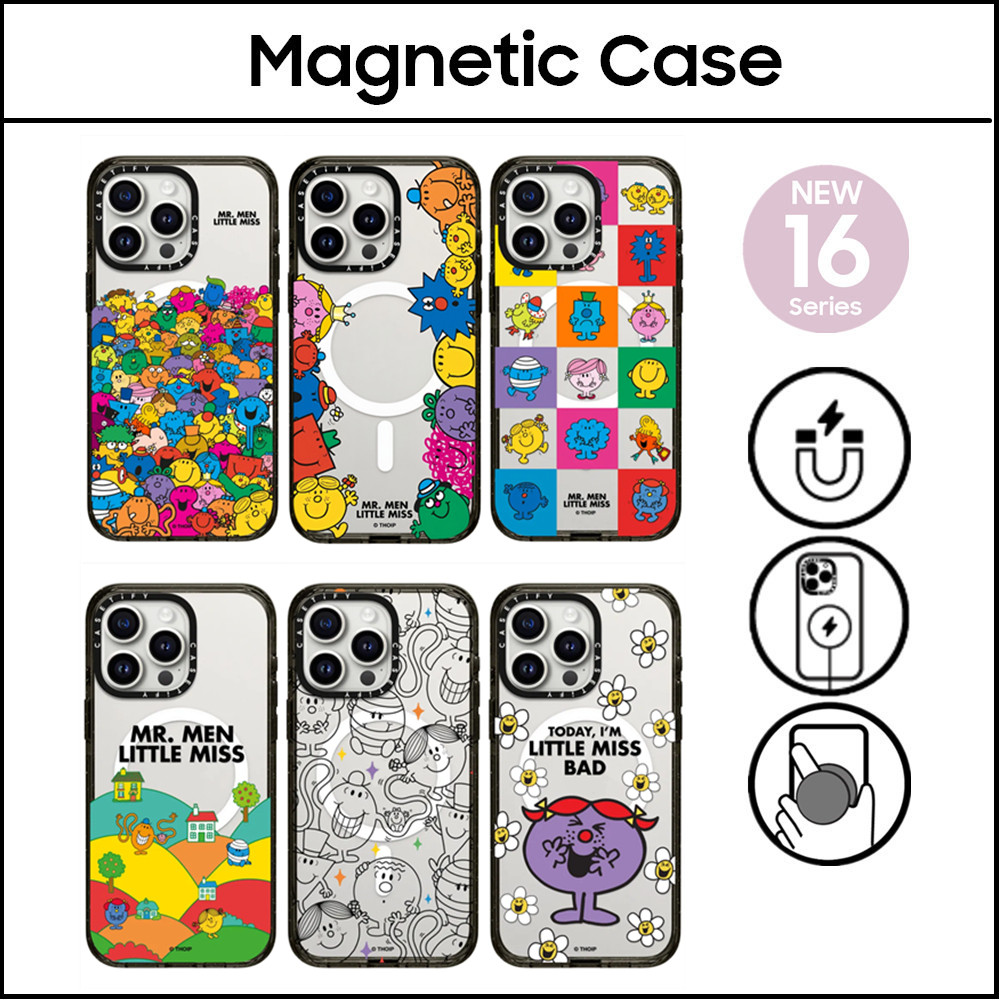 CASETi มิสเตอร์ ผู้ชายLittle Missรูปแบบพลาสติกแข็งอะคริลิคสําหรับiPhone 16 11 12 13 14 15 Plus Pro Maxปลอก