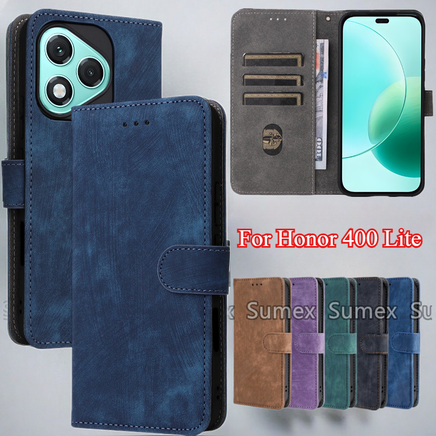 ฝาครอบหนังสําหรับ Honor 400 Lite สมาร์ท 5G ผู้ถือแม่เหล็กช่องใส่การ์ดกระเป๋าสตางค์ Anti Theft RFID ก