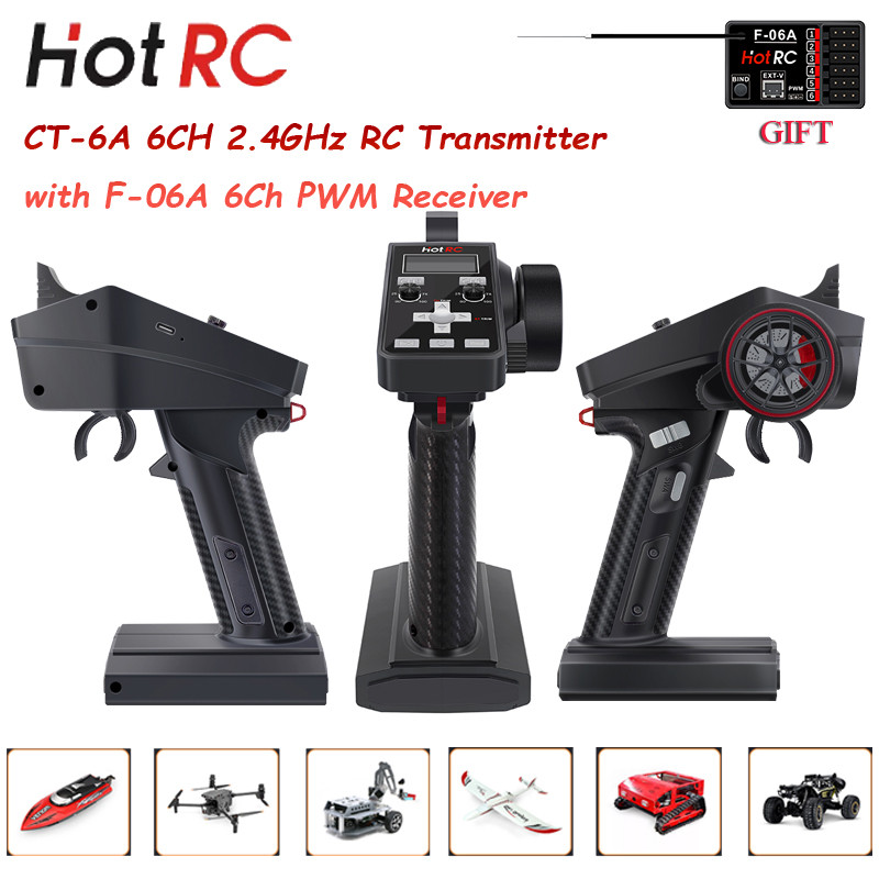 ชม.​OtRC CT-6A 6CH 2.4GHz วิทยุระบบ RC เครื่องส่งสัญญาณ 4-9V CT6A w/ F-06A 6Ch PWM ตัวรับสัญญาณสําหร