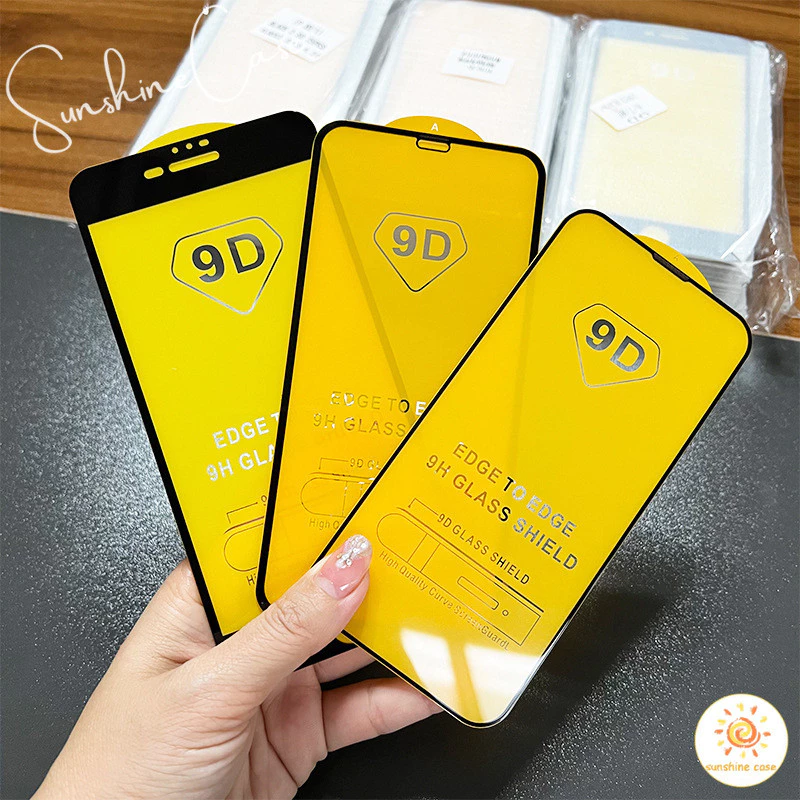 COD สต๊อกไทย ฟิล์มกระจกสำหรับรุ่นไอโฟน แบบเต็มจอ 9D ทุกรุ่น11 For iPhone12 13 16 14 15Pro MAX X XS XR 7 8Plus SE2020#9D
