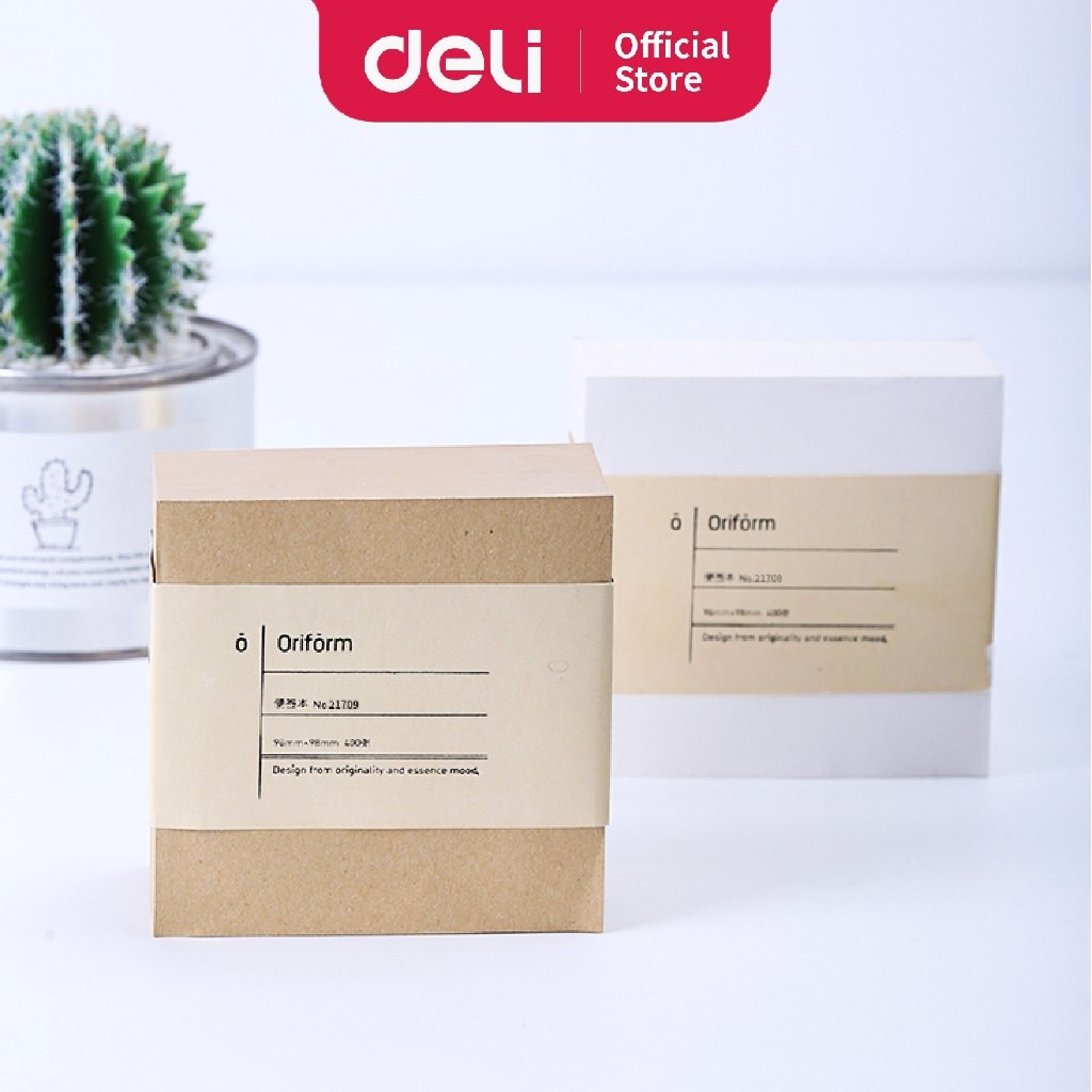 Deli Mini Memo - แผ่นรองโน้ตสีน้ําตาล (400 แผ่น x 98 x 98 มม.)