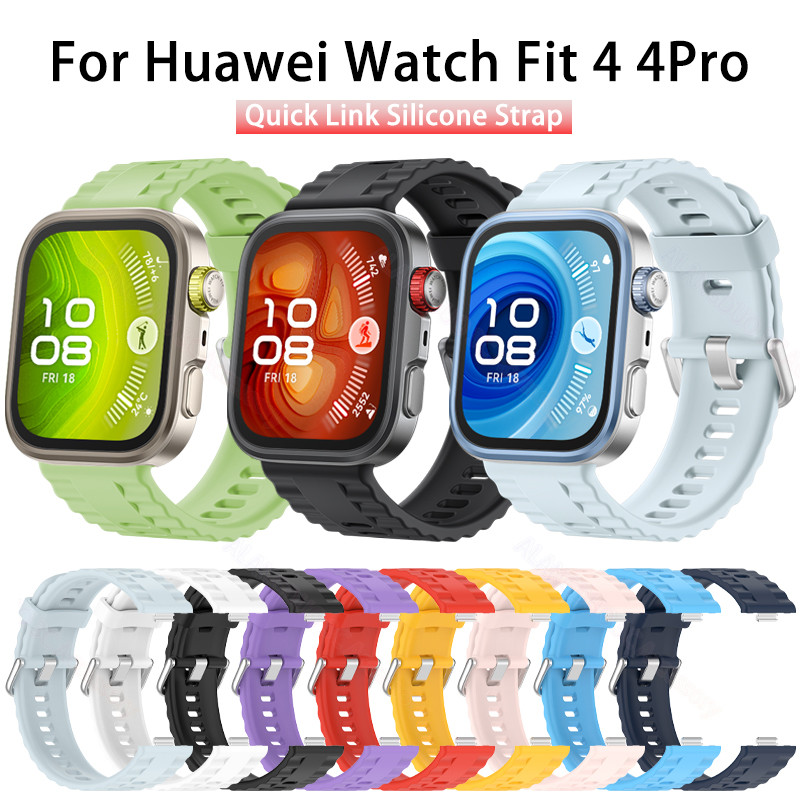 สายซิลิโคนสําหรับ Huawei Watch Fit 4Pro 3 สมาร์ทวอท์ชเปลี่ยนสีสันสายรัดข้อมือแบบสปอร์ตนุ่มสําหรับ Huawei Watch Fit4 Pro Smartwatch สายคล้อง