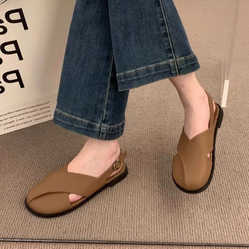 2025 รองเท้าแตะเรโทรใหม่ รองเท้าแตะผู้หญิงกลางแจ้งแบบสองทาง สวมใส่สบาย รองเท้าแตะชายหาดโรมันฤดูร้อน - รูปที่ 3