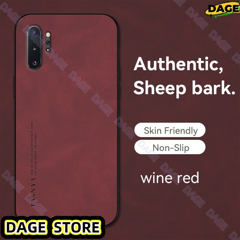 COD สําหรับ Samsung Galaxy Note 10 10 Plus หนังนุ่มเคสโทรศัพท์แท้ป้องกันกล้องหรูหราแกะ Bark สําหรับ 