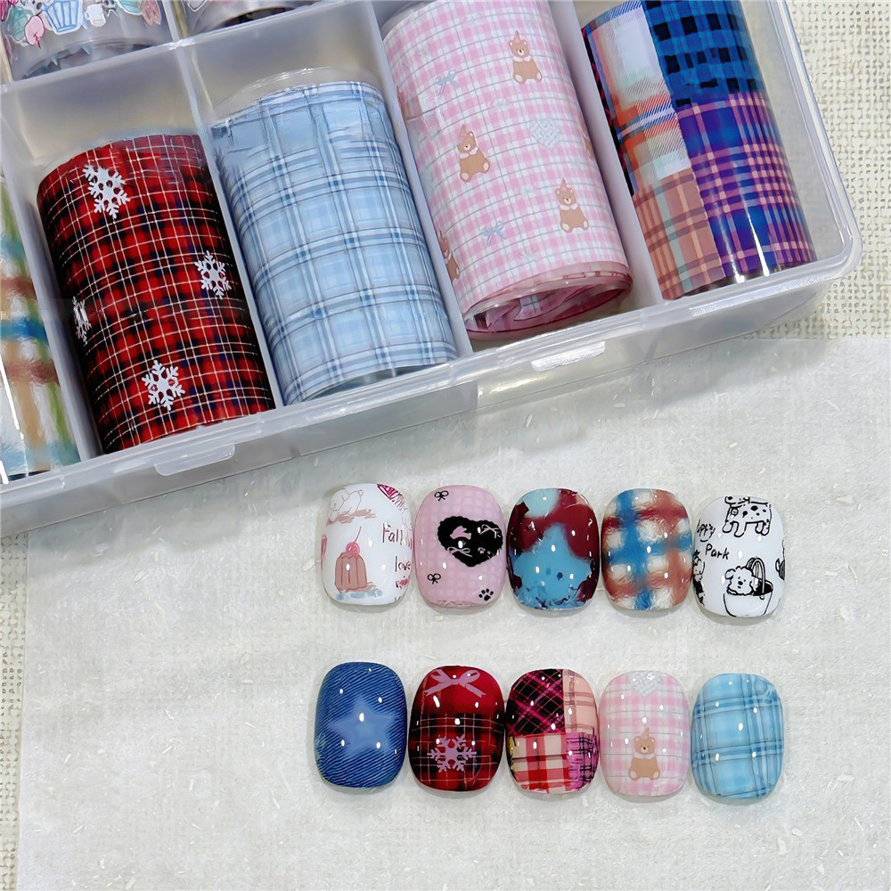 XEIJAYI 10 ชิ้น/1 กล่องเล็บ Transfer กระดาษชุด Starry Sky Transfer กระดาษที่มีสีสัน Decal ตกแต่งเล็บเล็บเครื่องมือสําหรับเล็บ Shop ราคา ถูกที่สุด ดีลบีเคเค แกลเลอรีภาพที่ 6