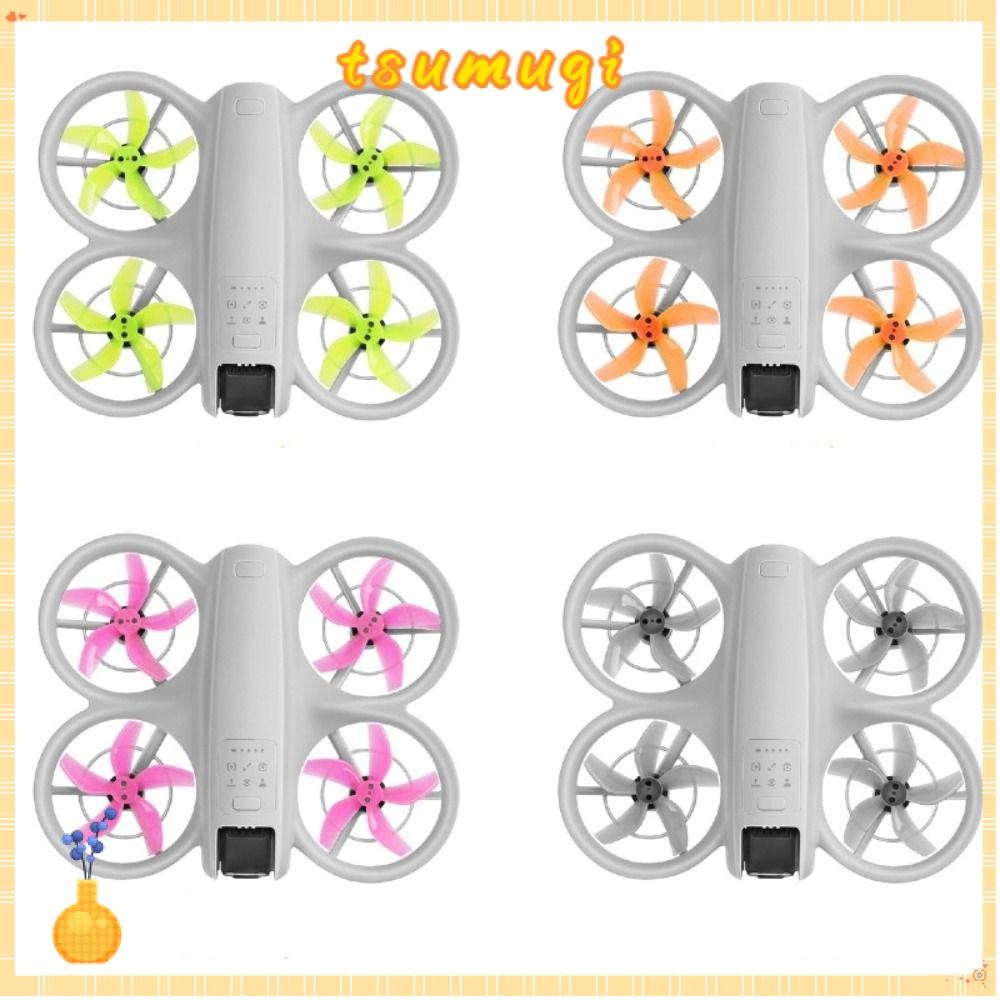 TSUMUGI 2/4 ชิ้น Props Paddle Blade, สี Quick Release ห้าใบใบพัด, Low-Noise Drone อุปกรณ์เสริมเปลี่ยน Props ปีกใบมีดสําหรับ DJI Neo