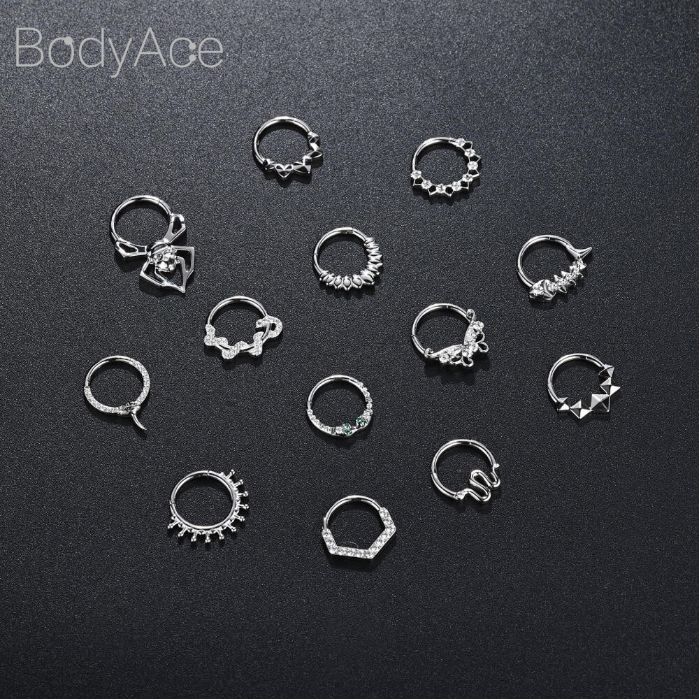 Bodyace 1 Pc Stianless แหวนจมูกเหล็ก 16G รูปที่ 4