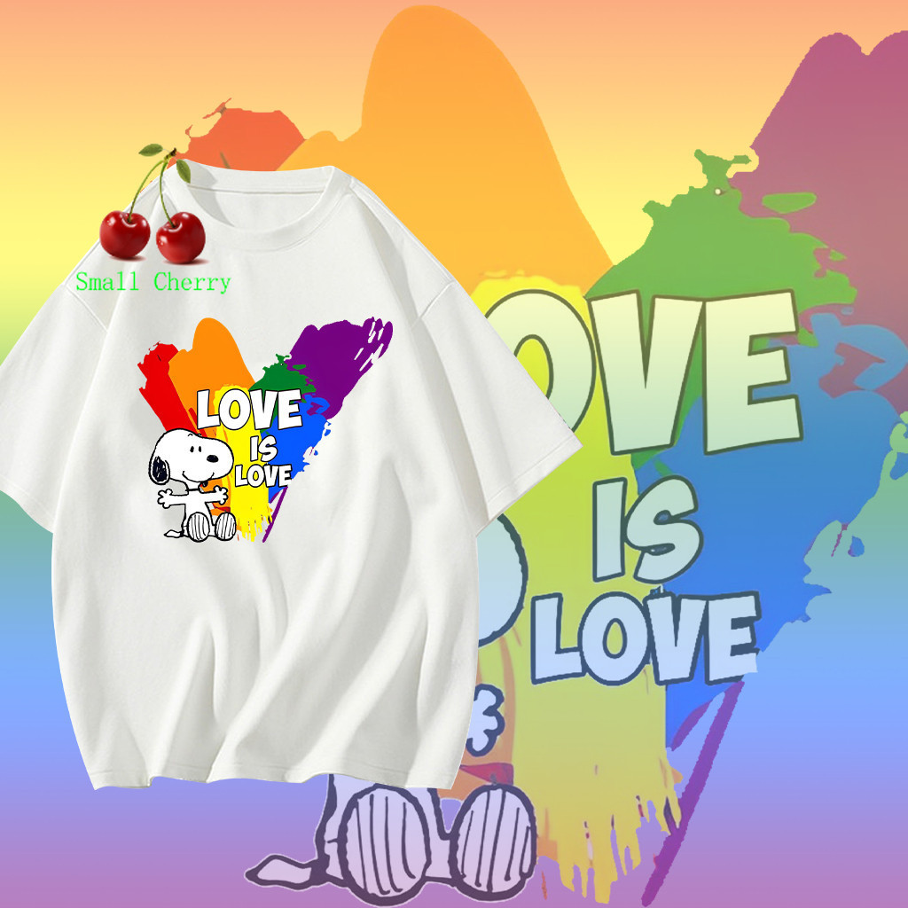 🏳‍🌈 Pride Month🏳‍🌈 เสื้อสายรุ้ง LGBT Pride Month Rainbow LGBTQ ผ้าCotton