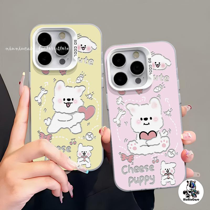Love Dog Couple Style เคสไอโฟนหรูหราไฮโซ เคสโทรศัพท์ For IPhone 11 13 12 14 15 16 Pro 8P 7P X XR XS Max SE เคส กันกระแทก