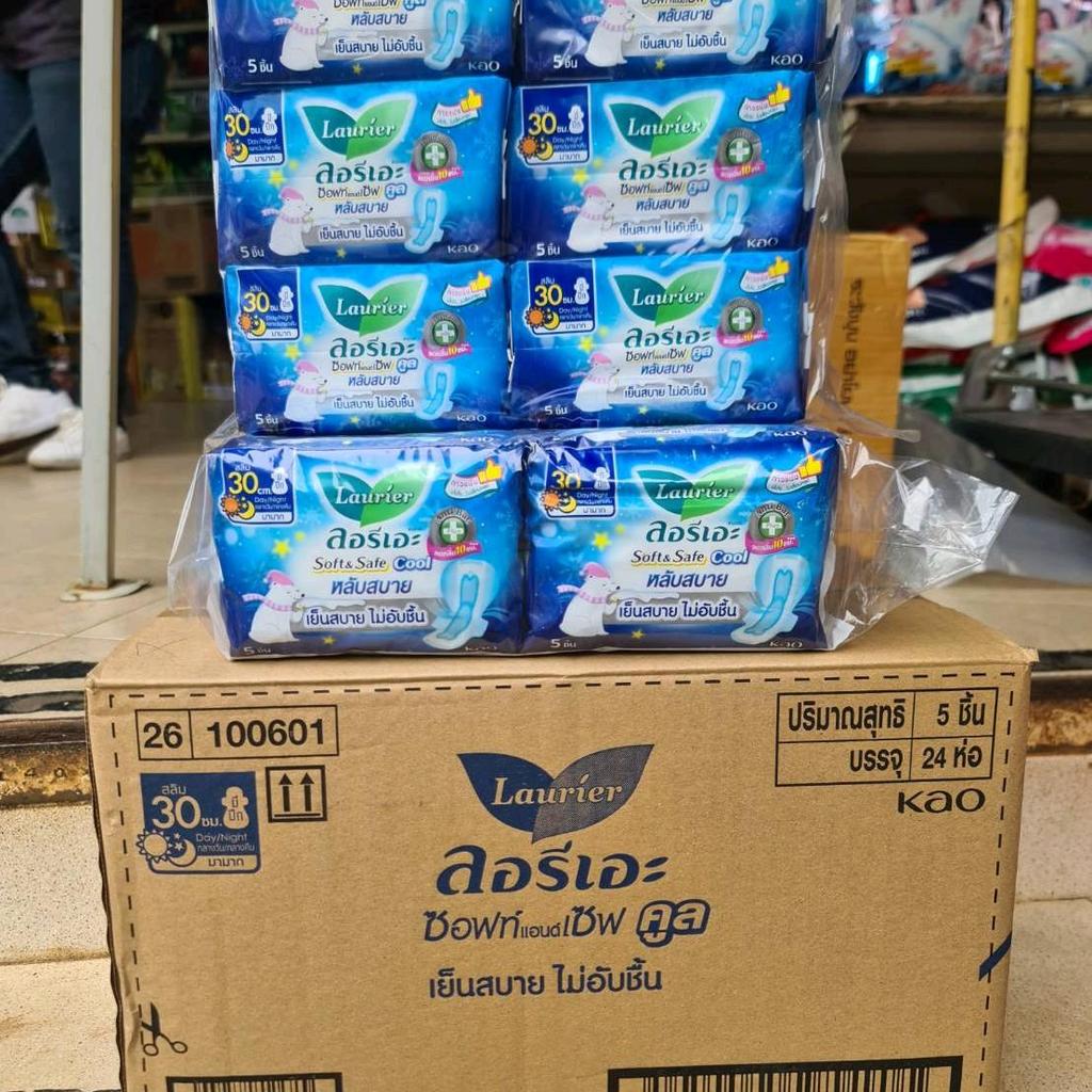(แพค) ลอรีเอะ ซอฟท์&เซฟคูล 30ซม เย็นสบาย ไม่อับชื้น 5 ชิ้น แพค6 รวม30ชิ้น