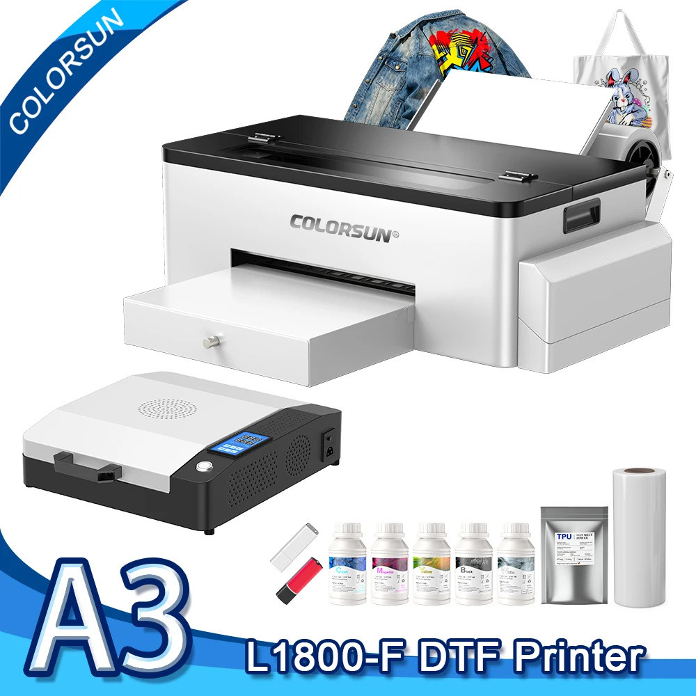 Colorsun A3 Dtf เครื่องพิมพ์สําหรับ Epson L1800 Dtf การพิมพ์เครื่องโดยตรงกับฟิล์ม Impresora A3 Dtf เ
