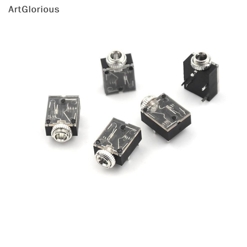 Art 5 ชิ้น 5 Pins 3.5 มิลลิเมตรเสียงแจ็คโมโนซ็อกเก็ตแผง PCB Mount อะไหล่หูฟัง N
