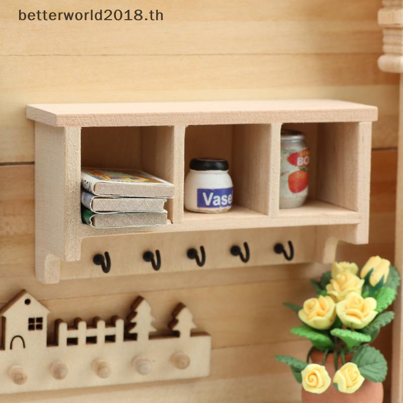[bet] 1/12 Dollhouse Simulation Mini Wall Shelf Hanging Rack Model Dollhouse Living Furniture Dolls 