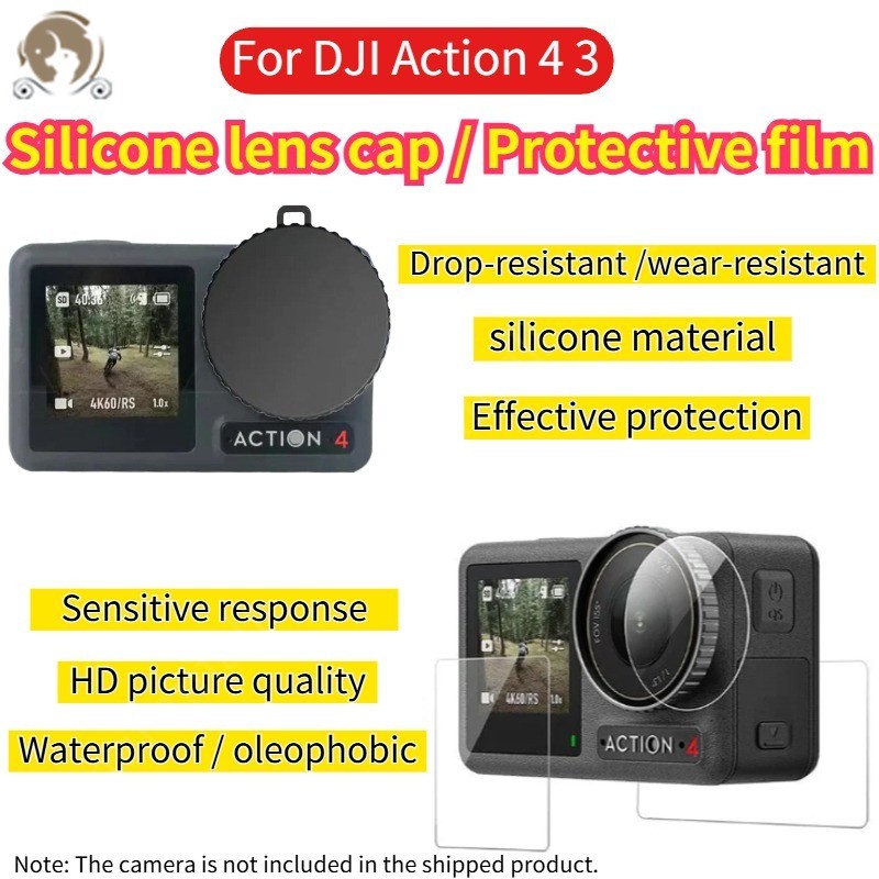 สําหรับ DJI Action 4 ฝาครอบเลนส์ HD กระจกนิรภัย DJI Action 4 3 อุปกรณ์ป้องกันกล้อง