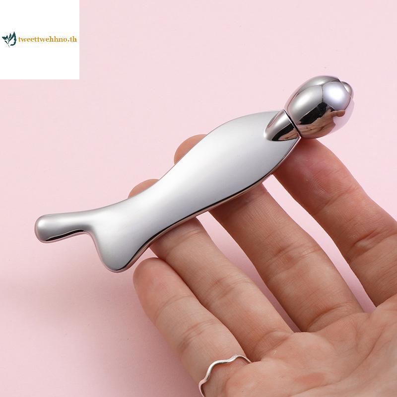 Tweetwehhno Roller Face Massager Fish-shape อลูมิเนียม Face Lift เครื่องมือ Firming Beauty นวด Body Anti-Aging Puffy Eyes ความงามเครื่อง TH - รูปที่ 5