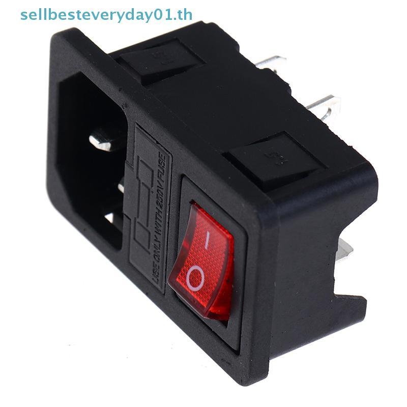 & Sellingbest & Inlet ปลั๊กไฟตัวผู้พร้อมสวิตช์ฟิวส์ 10A 250V 3 Pin IEC320 C14 AD .