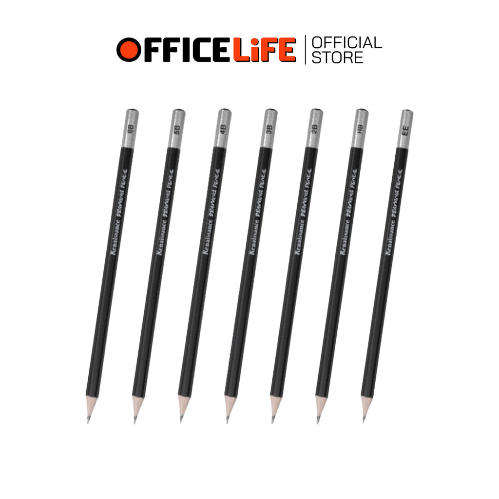 Renaissance (เรนาซองซ์) ดินสอไม้ ดินสอเกรดวาดรูป Drawing Pencil มีหลายความเข้มให้เลือก ( 1 แท่ง )