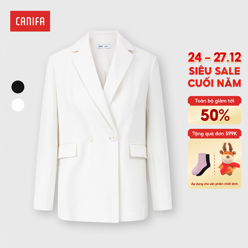 เบลเซอร์ผู้หญิงคอปกเสื้อกั๊กกว้าง CANIFA 6OT25W025