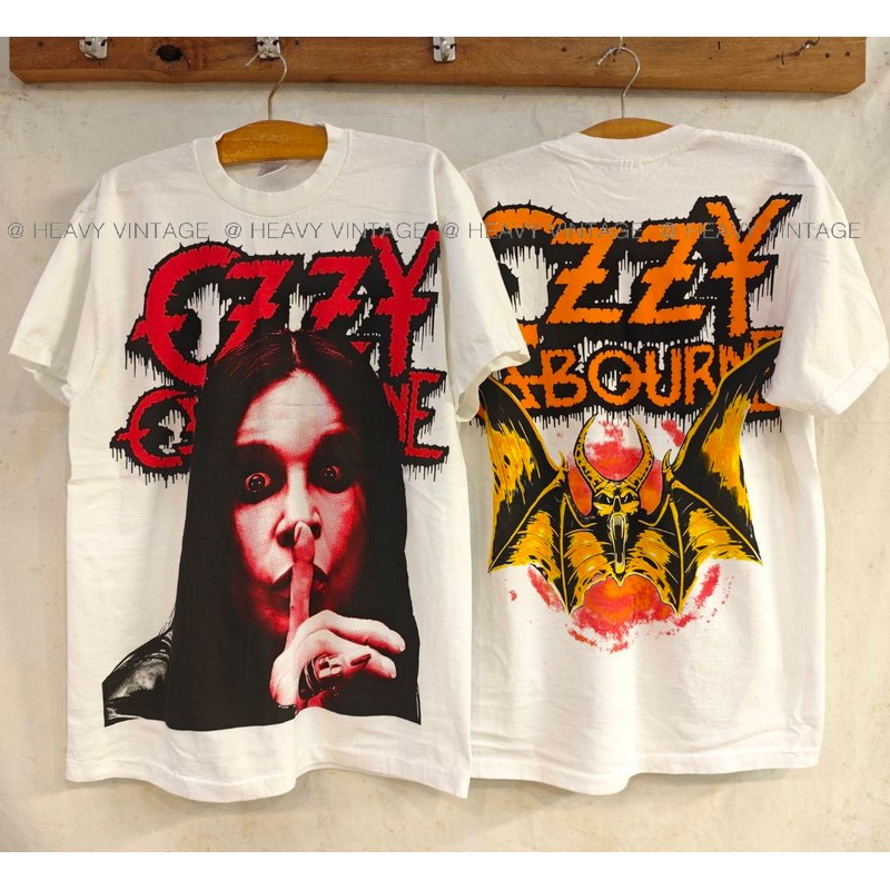Ozzy Osbourne vinntage tag USA เสื้อวินเทจ เสื้อทัวร์ วงร๊อค heavy vintage shirt