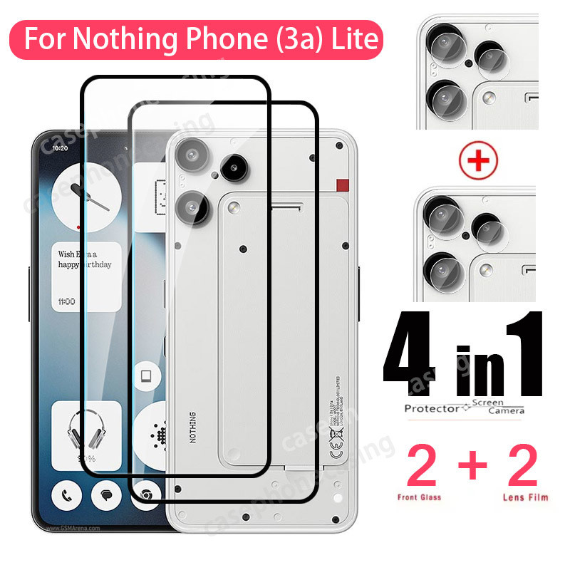 4in1 กระจกนิรภัยสําหรับ Nothing โทรศัพท์ 3 A Lite Pro Phone3ALite Phone3APro 5G 2025 ป้องกันหน้าจอ Anti Scratch 9H ความแข็งคลุมทั้งหมดกระจกนิรภัยใส HD ฟิล์มป้องกัน