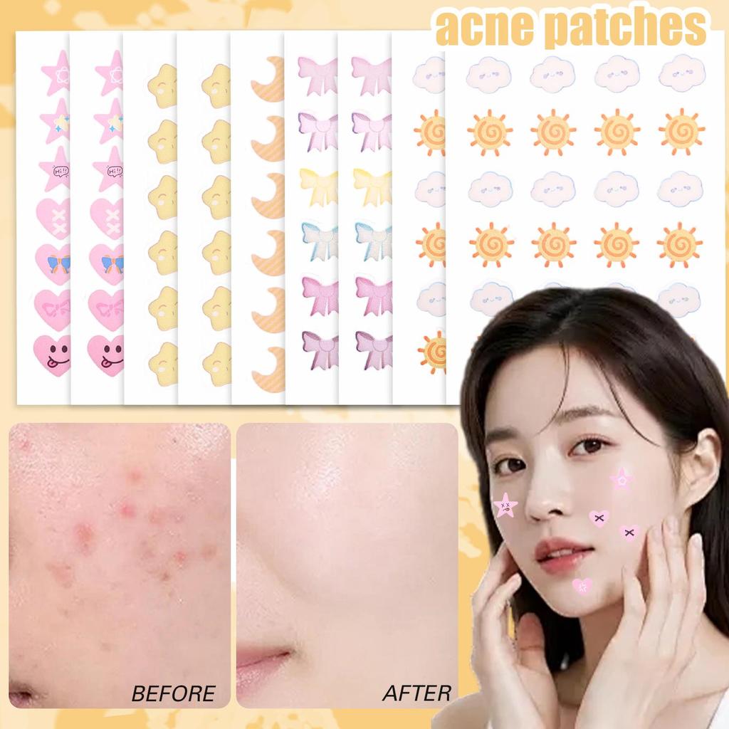 No Irritation Feverly Fade Blemishes Pimple Marks Repair Patch - Hydrocolloid Cartoon Star Bowknot S
