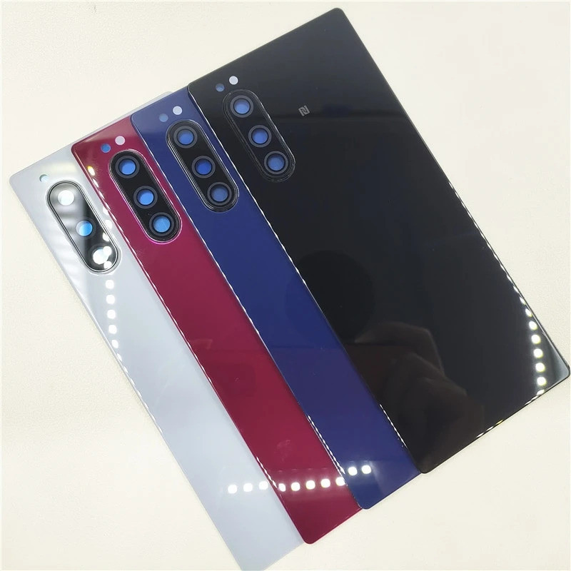 Glass Back Cover For Sony Xperia 5 J8210 J8270 J9210 Battery Cover Rear Door Housing Case Replacemen