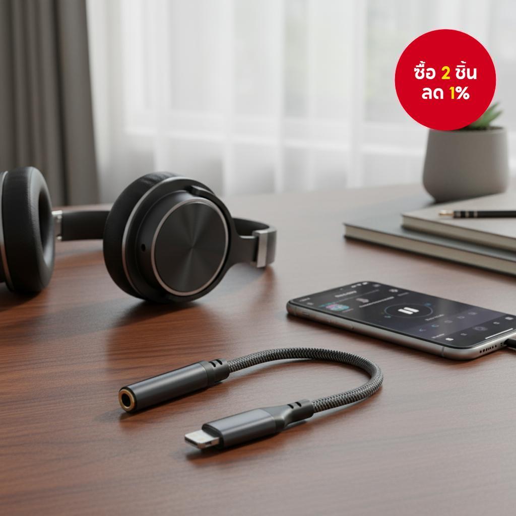 อะแดปเตอร์เสียงดิจิทัล OTG: สาย Aux แจ็ค 3.5 มม. สําหรับหูฟังและไมโครโฟนของ iPhone