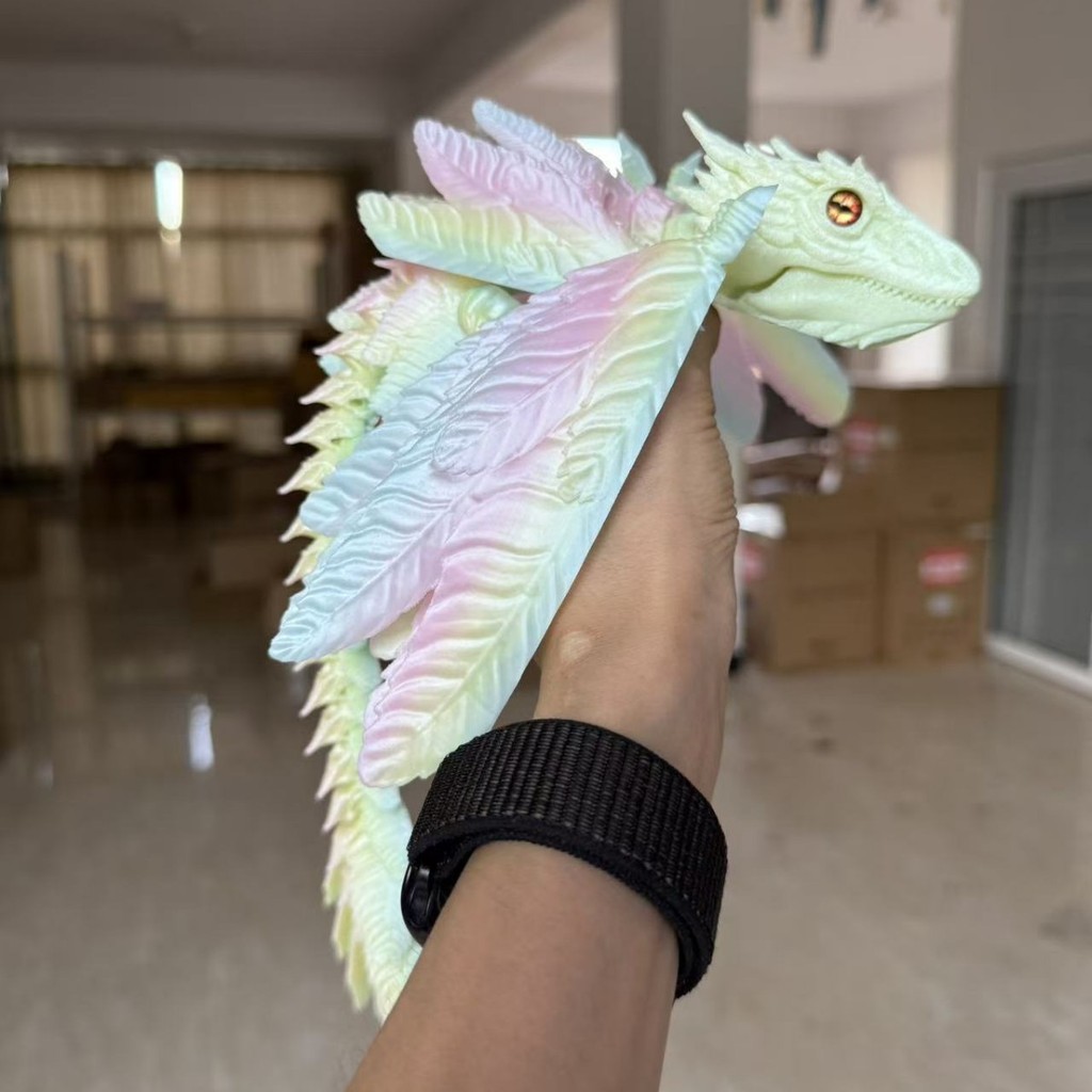 3D การพิมพ์ Archaeopteryx บรรพบุรุษ Dragon Feather Flying Dragon Joint Movable จําลองของเล่นเด็กตกแต