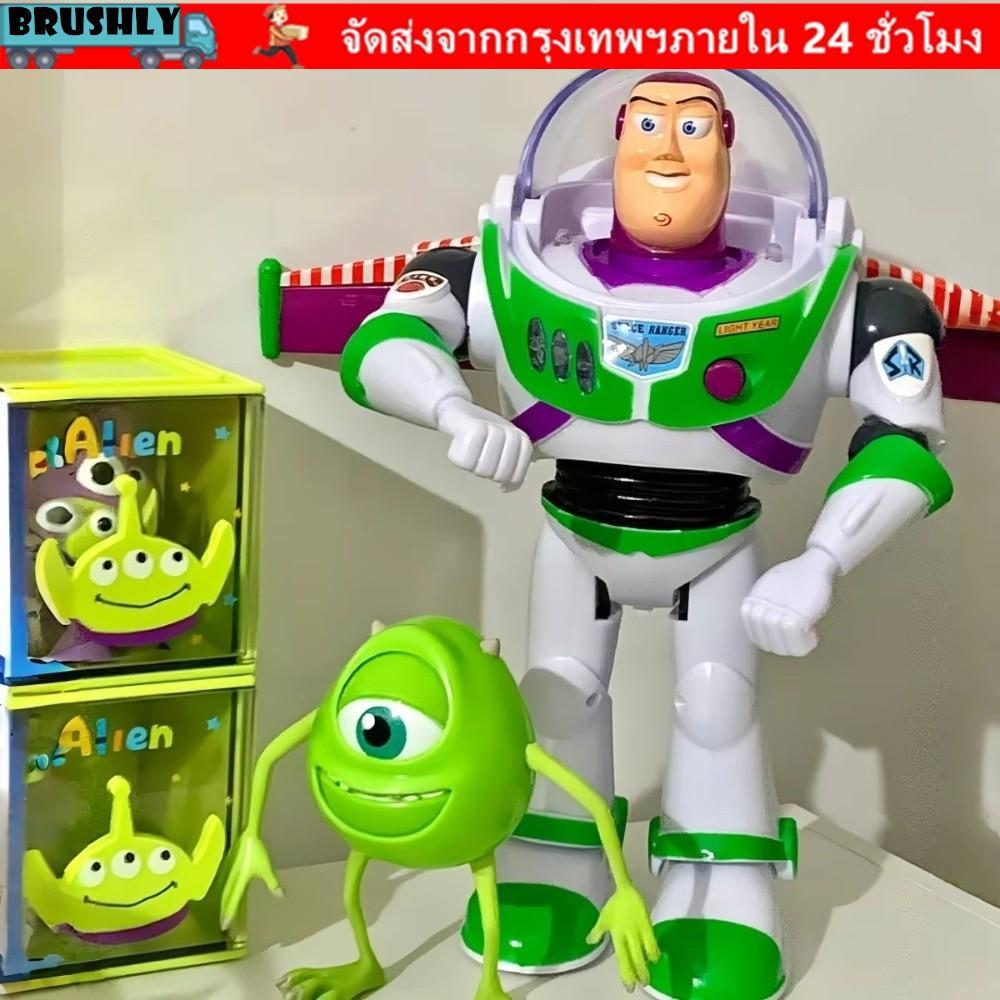BRUSHLY Buzz Lightyear Action Figure ของเล่น, แสงและเสียงมีปีก Buzz Lightyear ของเล่น, น่ารัก Toy Story หุ่นยนต์เดินไฟฟ้าสําหรับเด็ก